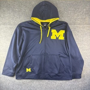 Champion Herren 2XL authentisch Reißverschluss vorne Michigan Wolverines Kapuzenjacke marineblau - Bild 1 von 15