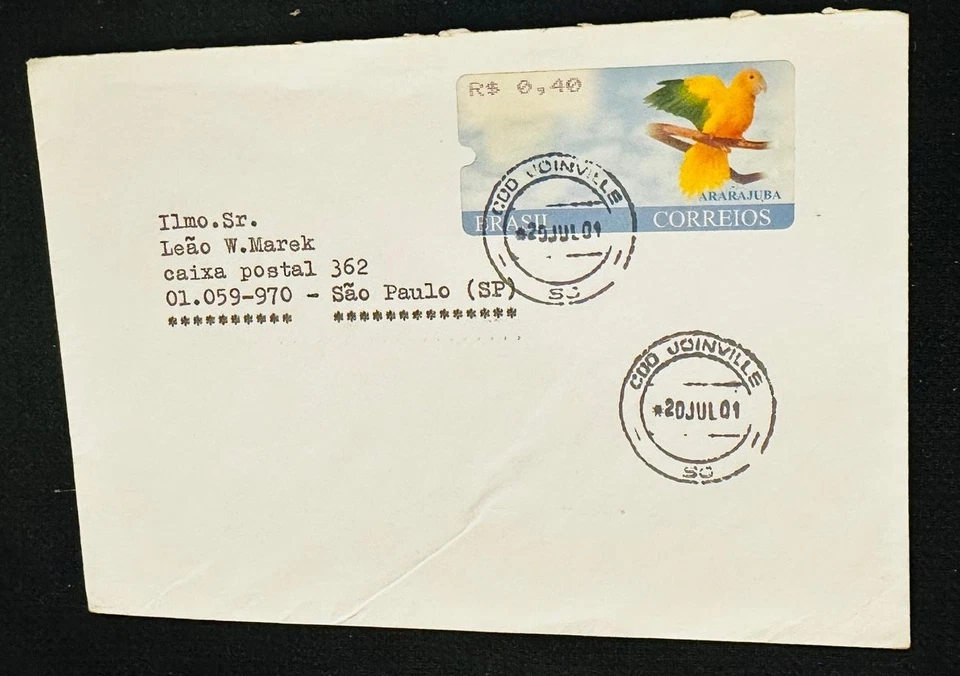 CM) 2001. BRAZIL. WILD BIRD. FDC. INTERNAL MAIL. XF - Image 1 of 1