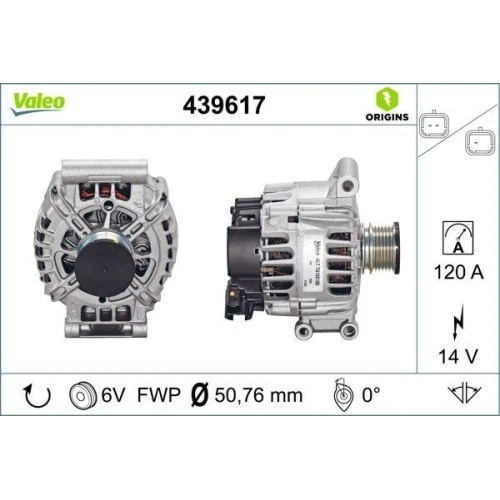 Alternatore Valeo 439617 Valeo Origins New Oe Technology per Citroën Mitsubishi - Immagine 1 di 4