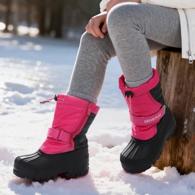 Niños Niñas Niños Botas de Nieve Exterior Botas de Media Pantorrilla Invierno Cálidas Botas de Esquí Esquí Foto 1 de 4