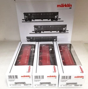 Märklin 45661, 3er Set Trichterwagen (Hopper Cars) der GN, Ep. III, H0, NEU&OVP - Picture 1 of 6