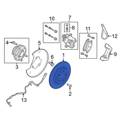 For Ford Police Interceptor Utility 13-19 Ford EU2Z2V026B Rear Disc Brake Rotor - Image 1 of 4