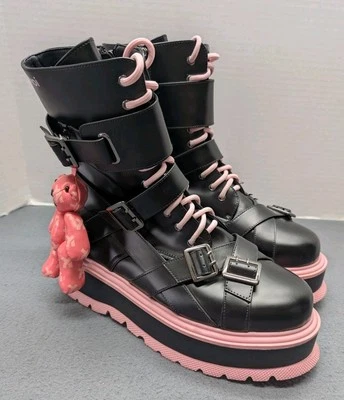 Botas de Oso de Peluche KOI Friend From My Dreams Negro Rosa Unisex Talla EE. UU. 11 M 12,5 W Foto 1 de 4