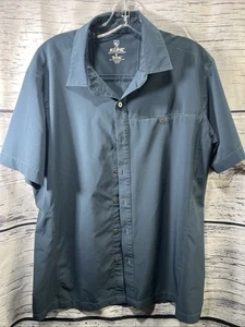 Camisa Kuhl Tufflex Manga Corta Abotonada Para Hombre M Azul Bolsillo Activo - Imagen 1 de 7