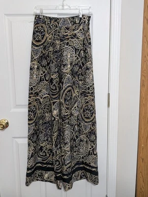 H&M Trend Paisley 马术印花 Palazzo 宽腿裤 4 码女式 — 第 1/4 张图片