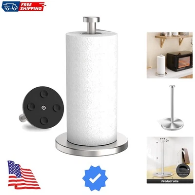 Elegante toallero de papel independiente de acero inoxidable - compacto y elegante Foto 1 de 4