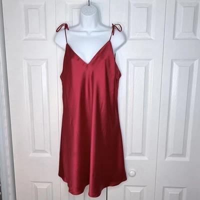 Victorias Secret Satin Red Babydoll Slip Dress Lingerie Chemise Nightgown XL - Image 1 of 4