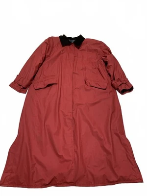 Vintage Misty Harbor Women's L Red Casual Rain Jacket Plaid Pattern PVC shell - Image 1 of 4