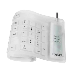 LogiLink Tastatur Flexibel Wasserfest USB + PS/2, weiß - Bild 1 von 6