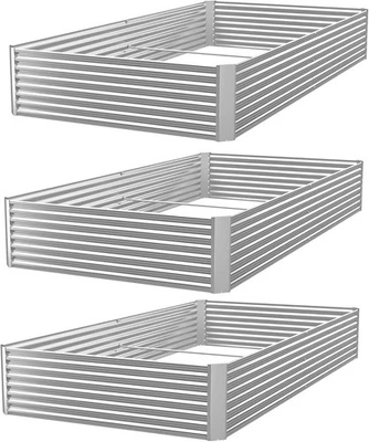 3 Pcs Galvanized Raised Garden Bed Outdoor, Metal Raised Beds 36x18 inch - Image 1 of 4