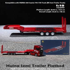 RC Semi Trailer Bed Truck Huina Toys 1502 Tractor Plastic Flatbed Upgraded Parts - Picture 1 of 22
