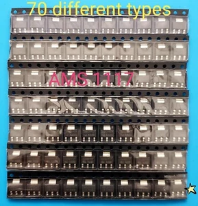 AMS 1117 Kit regolatore di tensione 1,2 V/1,5 V/1,8 V/2,5 V/3,3 V/5,0 V/ADJ 1117 70 pz USA - Foto 1 di 3