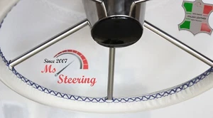 BENETEAU 42 GOIOT WHEEL BOOT 40''- 44'' CREME LEDERLENKRADBEZUG NAVY - Bild 1 von 9