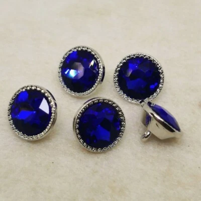 10Pcs 15mm DIY Glass Crystal Rhinestone Buttons with Shank Sewing Clothes Decor - Image 1 of 4