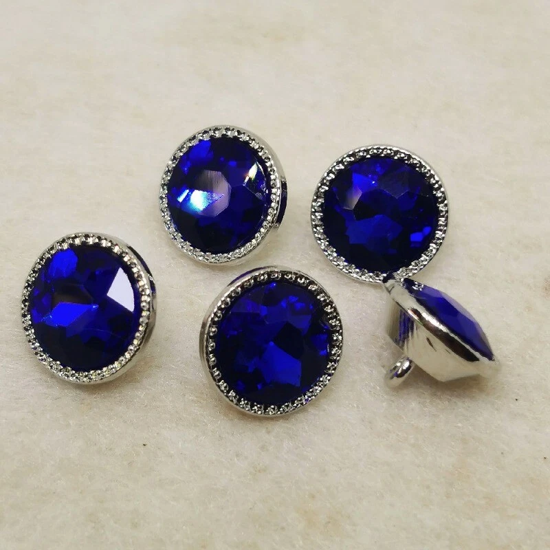 10Pcs 15mm Glass Crystal Rhinestone Buttons with Shank Sewing Clothes Shirt - Image 1 of 4