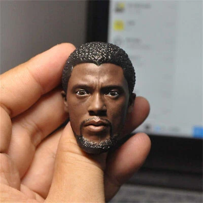 1:6 Black Panther 2.0 Chadwick Boseman Head Carved Fit 12'' Hot Toys Figure - Image 1 of 4