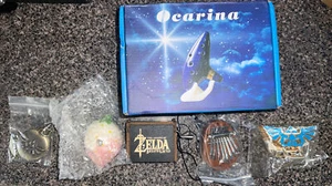 Legend Zelda ocarina instrument blue strawberry Cosplay Kalimba Pocket Watch￼ - Picture 1 of 12