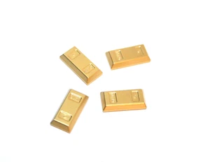 4x LEGO® Fliese/Kachel 1x2 schräge Kanten Barren Ingot 99563 NEU Metallic Gold - Picture 1 of 1