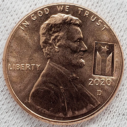 2020 Puerto Rico Coin Counterstamp Lincoln Cent Boricua PR Flag Penny Moneda! Cover