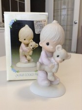 Precious Moments "Jesus Loves Me" little boy with teddy bear, Super Cute!