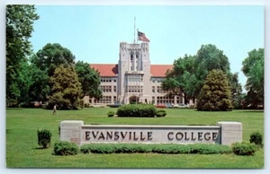 Postcard IN Evansville College Administration Building Vtg Photo View N8 - Picture 1 of 2
