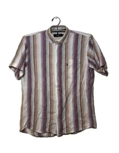 Vintage Playboy Button Up Striped Casual shirt Button Front Bunny Medium - Picture 1 of 5