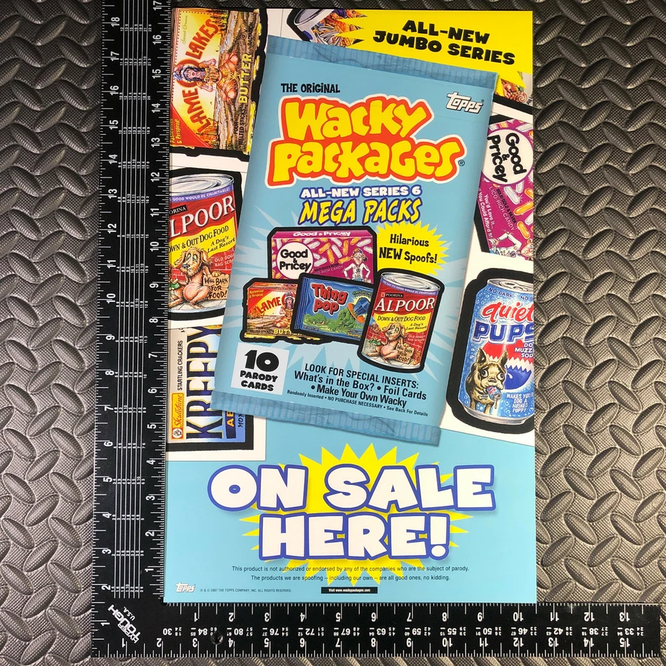 WACKY PACKAGES ANS6 2007 ALL-NEW SERIES 6 UNFOLDED WINDOW POSTER AD PROMO - Image 1 of 1