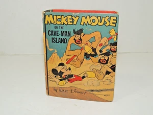 Vintage 1940's Disney Mickey Mouse "Cave-Man Island" Big Little Book BLB Nice! - Picture 1 of 11
