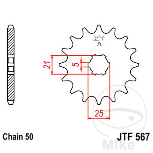 Yamaha RD 250 LC 1980 - 1983 JT Front Sprocket 16 Teeth — 第 1/1 张图片
