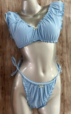 РОЗОВЫЙ / Frankies бикини Hudson бикини верх и царствовать стринги бикини низ 2 ПК L Lg - Изображение 1 из 4