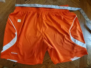 NEW !! CLEARANCE !! NICE RUNNING / WORKOUT SHORTS,ORANGE & WHITE.. SIZE MED. - Picture 1 of 6