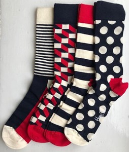 para Hombre Pack de 4 Happy Socks Holiday Big Dot Gift Box Calcetines