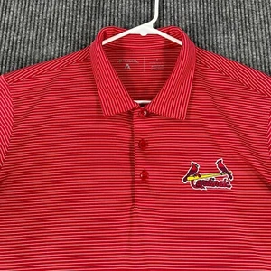 St. Louis Cardinals Polo Shirt Mens Large Red Short Sleeve MLB Baseball Antigua - Picture 1 of 12