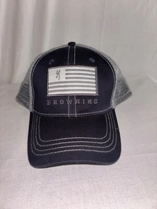 Browning Shotguns Mesh SnapBack Flag Hat NEW Black One Size Hunting Shooting - Picture 1 of 4