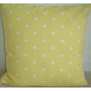 16" Cushion Cover Yellow and White Polka Dots Spots Baby Lemon Nursery 16x16 - Picture 1 of 1