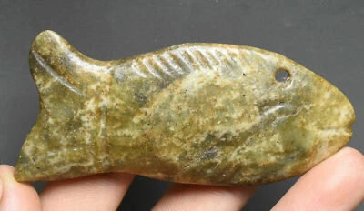 Colgante amuleto pez dorado dinastía tallado jade cultura Hongshan de 8 cm China Foto 1 de 4