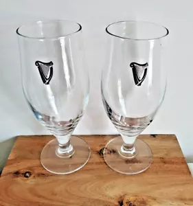 Set of 2 x Guinness 2/3 Pint Pedestal Schooner Glasses Brand New Genuine - Picture 1 of 5