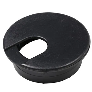 2x (51MM) 2" Round Black Computer Desk Table Port Wire Cable Hole Cover Grommet - Picture 1 of 10