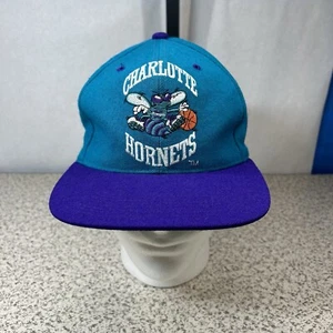 Vintage Charlotte Hornets Wool Snap Back Hat Cap Grossman Cap Co NBA - Bild 1 von 9