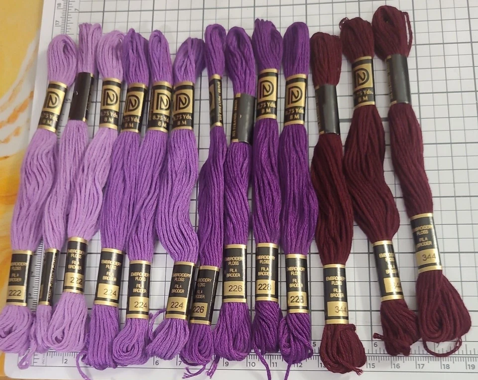 STICKEN : 14 x Stickgarne in verschiedenen Farben je 8 Meter (39) - Bild 1 von 1