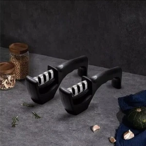 Lot Of 2 Knife Sharpener 3 Stages Ceramic Coarse And Fine Sharpening Design  - Picture 1 of 5