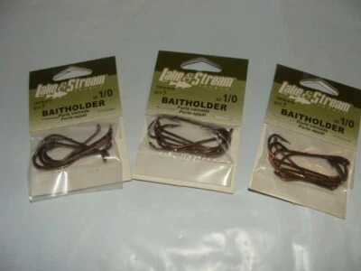 Eagle Claw Lake & Stream - BAITHOLDER - Size #1/0 - 3 packages, 7 per Package - Image 1 of 4