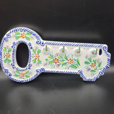 Керамический настенный держатель для ключей ручной росписи Talavera Испания - Изображение 1 из 4