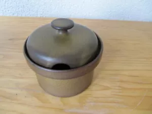 Melitta Ceracron Holstein Zuckerdose mit Deckel 9 cm braun retro 70er selten - Bild 1 von 3