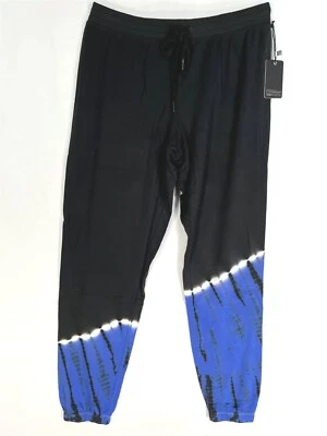 PJ Salvage Lounge Jogger Pants Womens Medium Stretch Elastic Waist Black Tie-Dye - Image 1 of 4