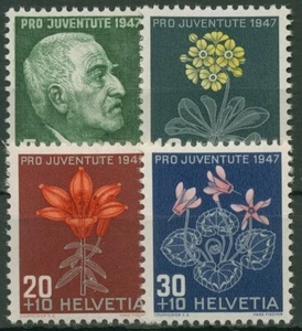 Suiza 1947 Pro Juventute: J. Burckhardt y flores alpinas V 488/91 sin usar - Imagen 1 de 1