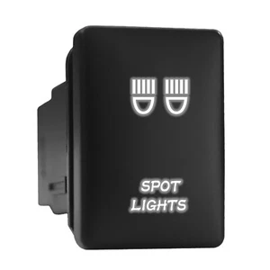 SPOT LIGHTS White Backlit Switch Short Push Button 1.28"x 0.87" (Fit: Toyota) - Picture 1 of 6