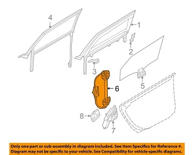 AUDI OEM 06-11 A6 Quattro Rear Door Glass Hardware-Window Regulator 4F0839461B - Image 1 of 2