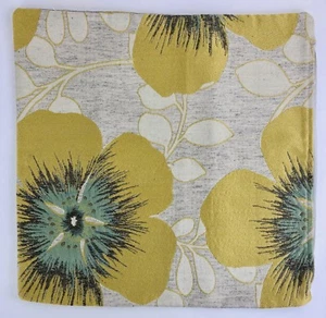 House of Cindy Los Angeles Artisan Pillow Cover Yellow Poppy Linen Floral 17” - Picture 1 of 7