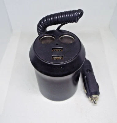 Auto Car Van Camper cup holder 12v 2 Accessory sockets and 2 USB with Plug
